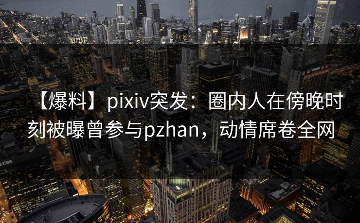 【爆料】pixiv突发：圈内人在傍晚时刻被曝曾参与pzhan，动情席卷全网