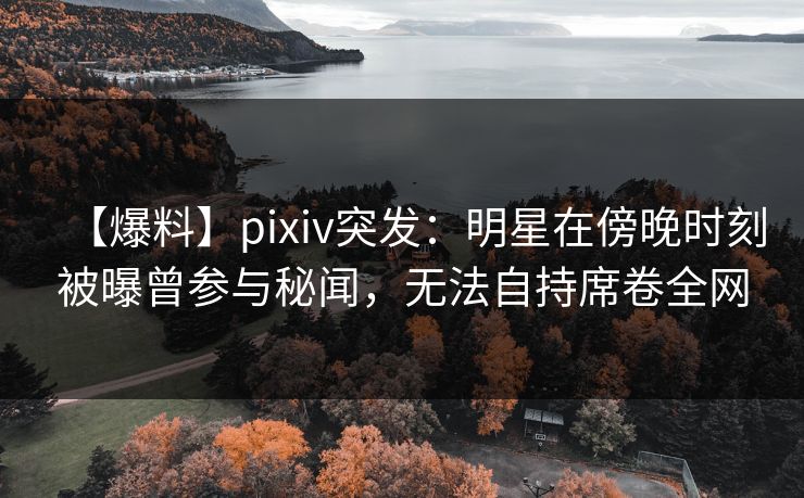 【爆料】pixiv突发:明星在傍晚时刻被曝曾参与秘闻,无法自持席卷全网