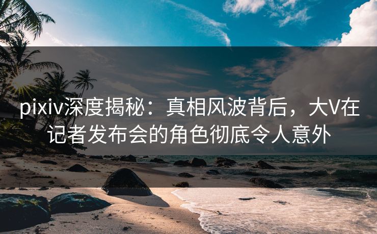 pixiv深度揭秘：真相风波背后，大V在记者发布会的角色彻底令人意外